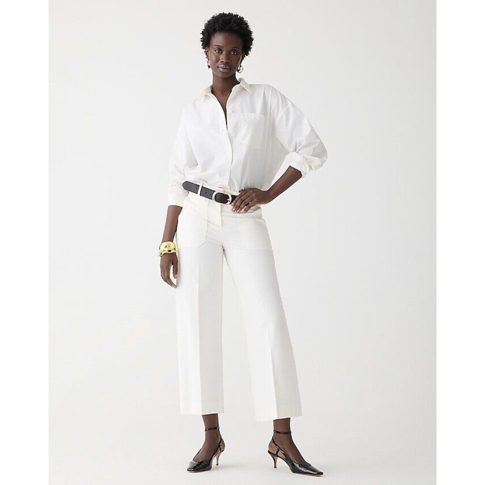 J.Crew Sydney wide-leg High rise pant in bi-stretch cotton blend NWT Size 14